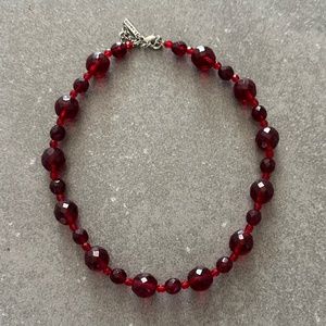 Red Chunky Bead Necklace